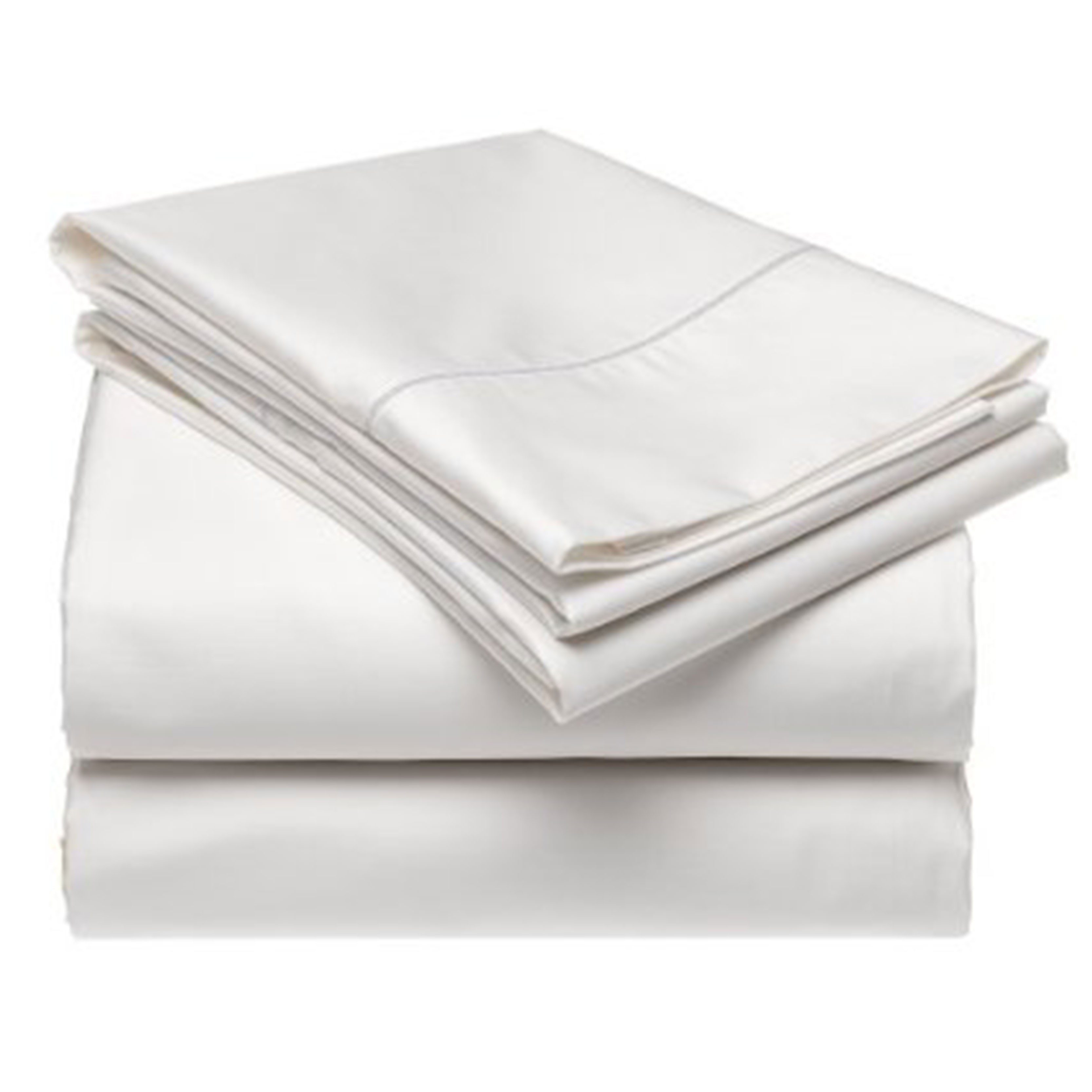 200 Thread Count Belledorm Brushed Cotton Flat Sheet White, Double Housewife Pillowcase Bundle Set