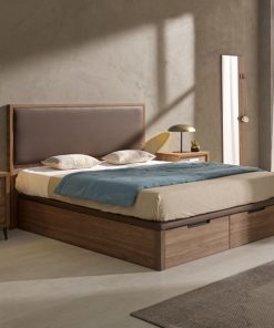 walnut wood bed