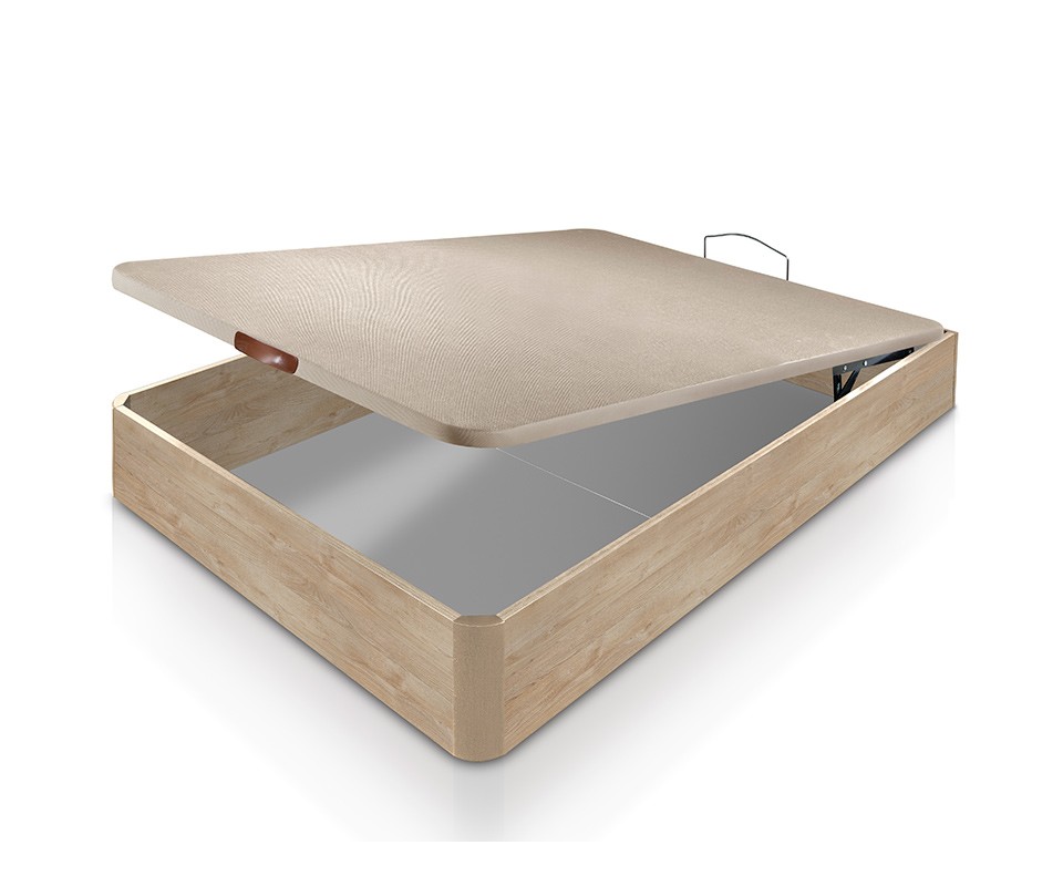 oak wood bed with storage