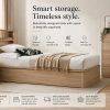 a practical wooden storage bed