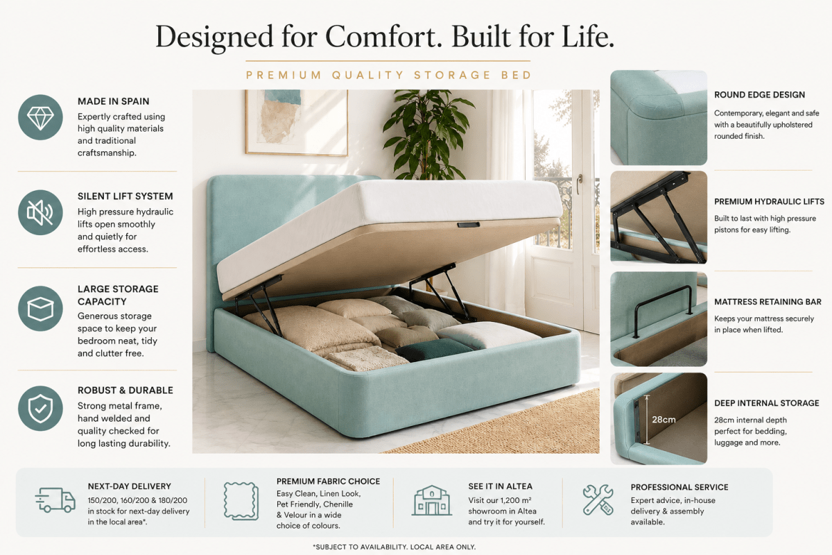 modern bedroom storage bed