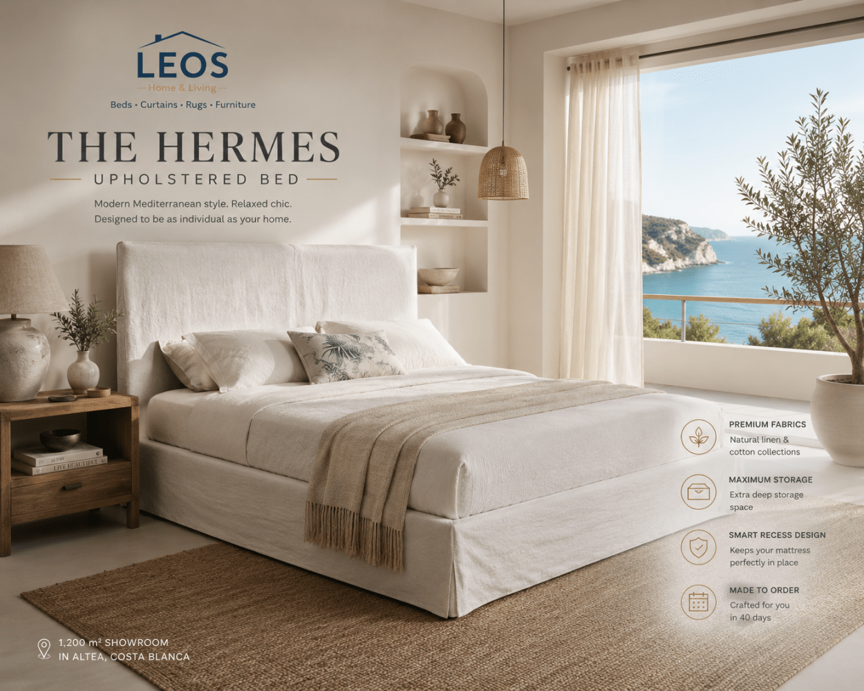 charming bed in a Mediterranean bedroom style