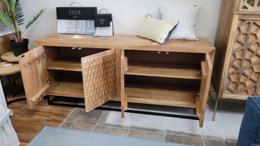 Acacia Textured Side Board Furniture - Image 4