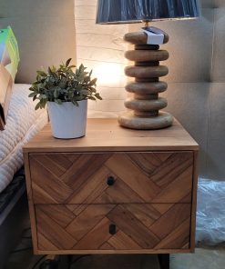 Alternative view of Herringbone Acacia Wood Night Stand
