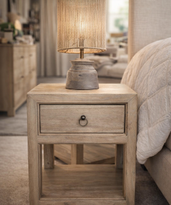 Rustic Wooden Bedside Table