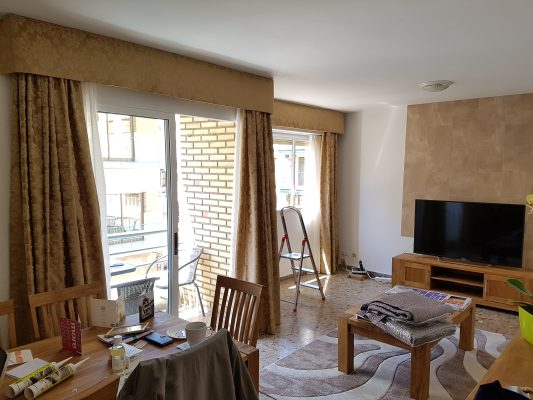 beige curtains & pelmets benidorm