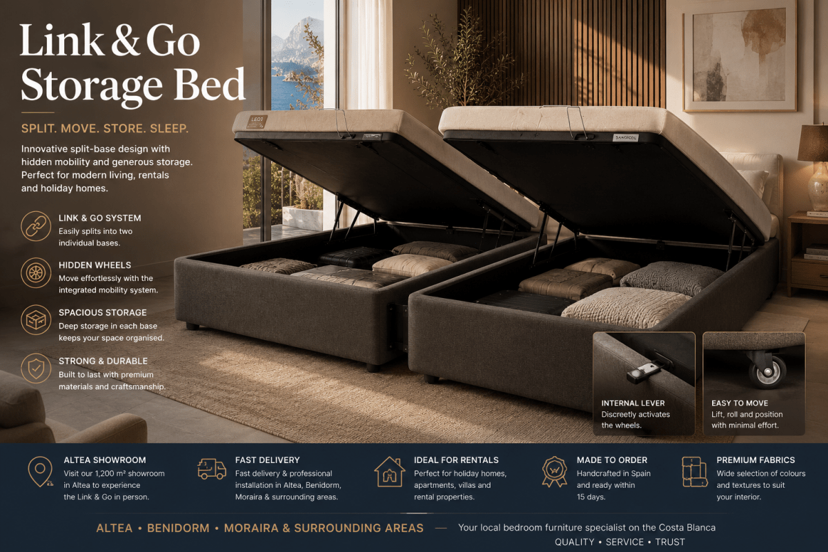 dark beige storage beds