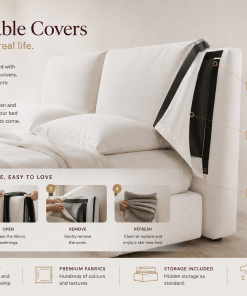 practical bed frame with designer style