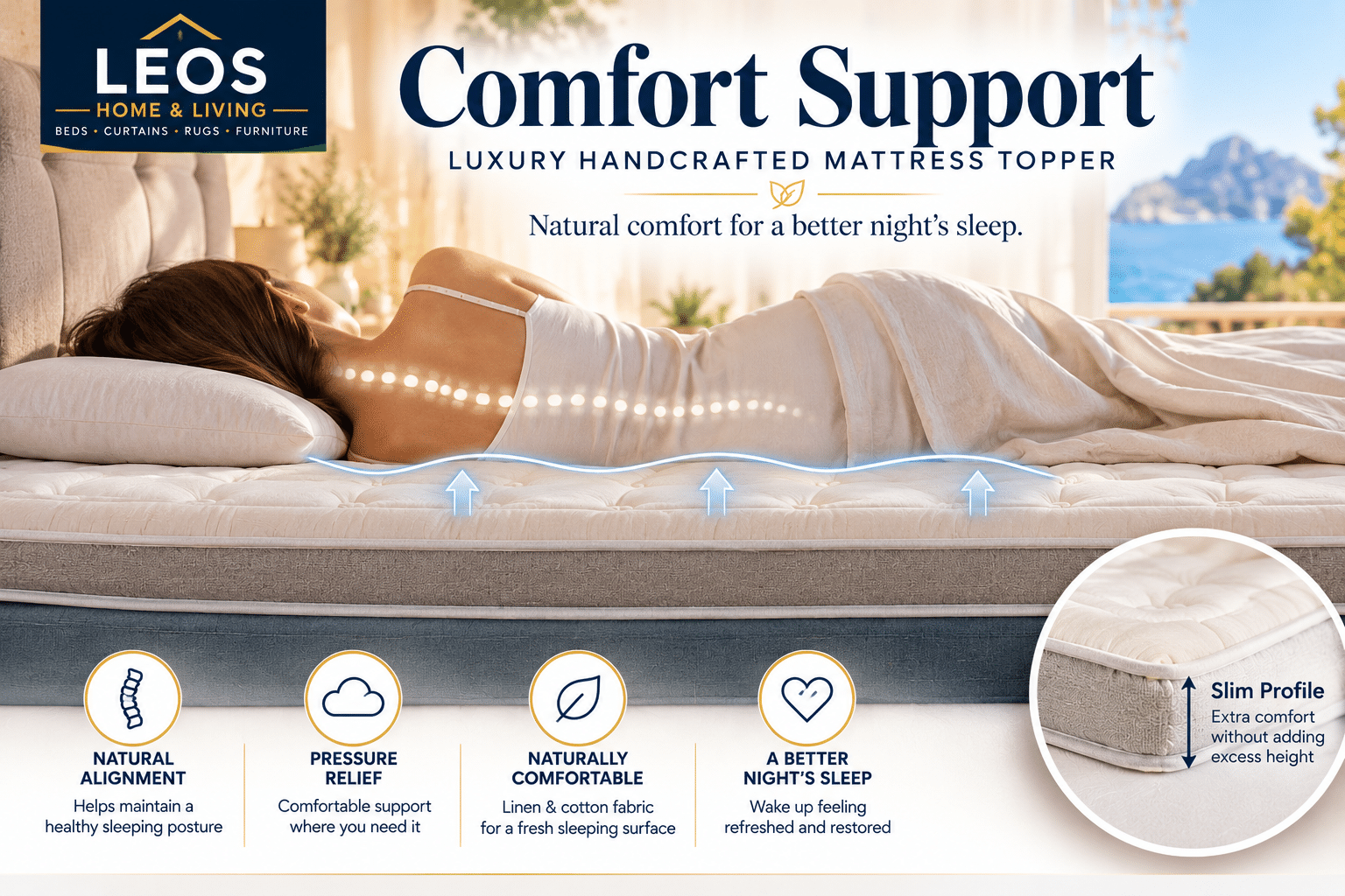 Leo's Comfort Support – Luxury Handcrafted Mattress Topper - Image 3