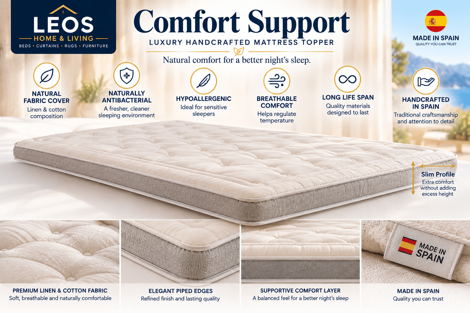Leo's Comfort Support – Luxury Handcrafted Mattress Topper - Image 4