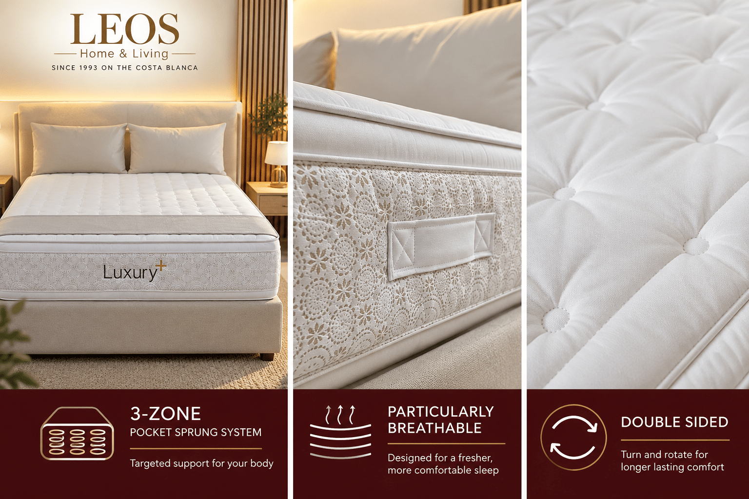 Leos Luxury+ Pocket Sprung Mattress - Image 2