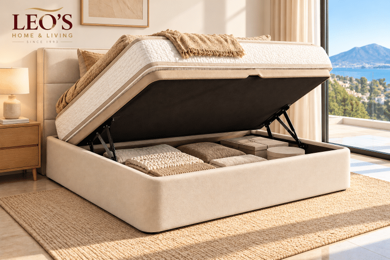Leo's Side Opening Upholstered Storage Bed – Left or Right Opening