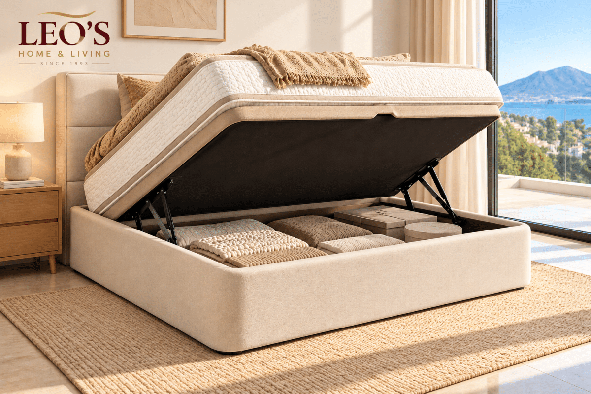 Leo's Side Opening Upholstered Storage Bed – Left or Right Opening