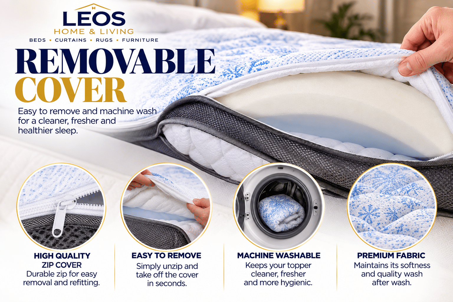 Ice Topper Deluxe – 10cm Reversible Cooling Mattress Topper - Image 4
